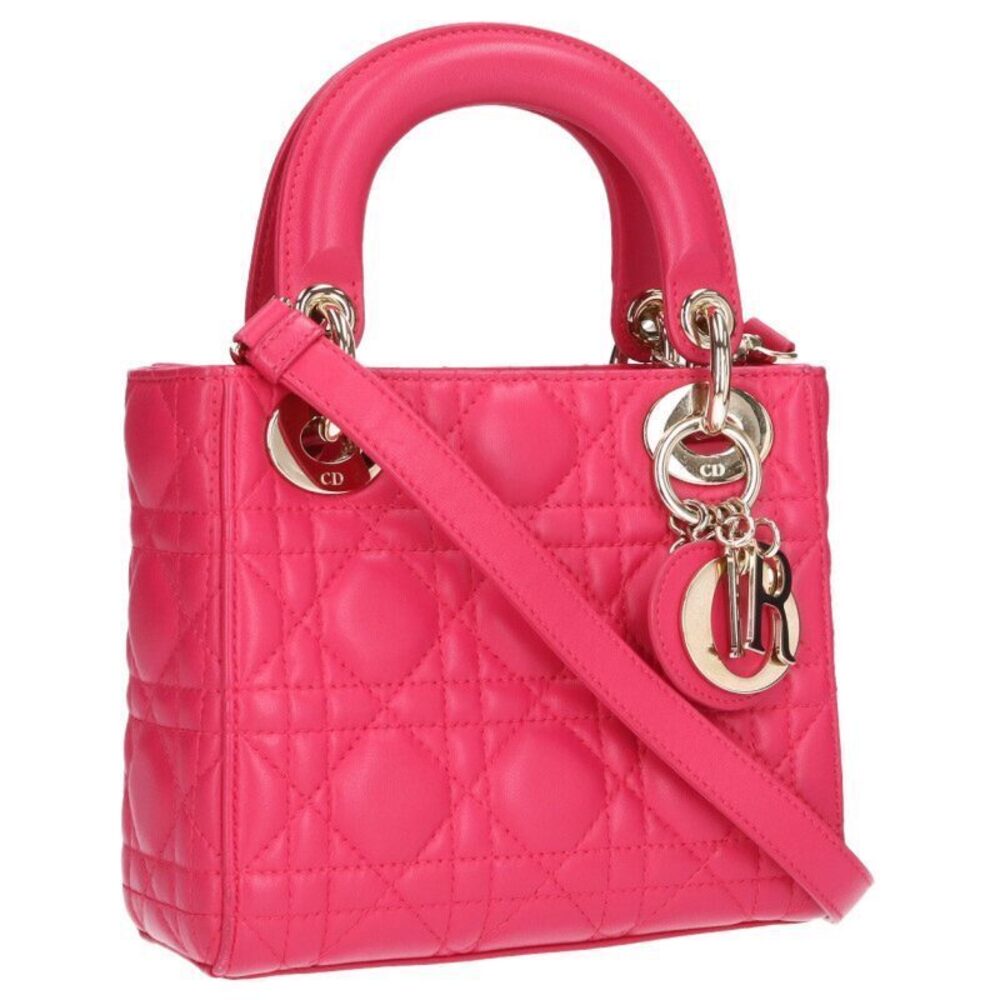 Christian Dior Lady Dior Cannage Shoulder Bag Pink